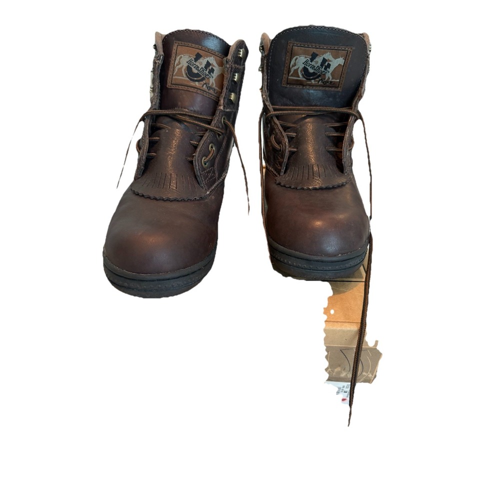 Roper Horseshoe Kiltie Hershey Brown6" Leather Size8 Sturdy New in Box Hiker